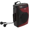 GPX CAS337 Tragbarer Kassettenspieler mit AM/FM-Radio/Sprachaufzeichnung (Rot/Schwarz)