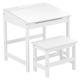 Premier Housewares white Childrens Table And Chair Set Hinge Lid Childrens Desk And Chair Set MDF Kids Desk And Chair Set Childs Desk