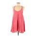 Venus Casual Dress - Mini Plunge Sleeveless: Pink Solid Dresses - Women's Size Medium