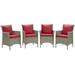 Modway Conduit Outdoor Patio Wicker Rattan Dining Armchair Set Of 4 Wicker/Rattan | 34.5 H x 98 W in | Wayfair 889654170327