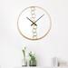 Everly Quinn Elegant Gold Metal Wall Clock 60Cm, Silent Non-Ticking Abstract Blocks, Luxury Décor For Living Room Metal in Yellow | Wayfair