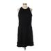 Britt Ryan Casual Dress - Mini Crew Neck Sleeveless: Black Print Dresses - Women's Size Small