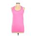 VSX Sport Active Tank Top: Pink Color Block Activewear - Women's Size Large
