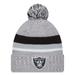 Men's New Era Heather Gray Las Vegas Raiders Cuffed Knit Hat with Pom