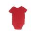 Carter's Short Sleeve Onesie: Red Bottoms - Size 12 Month