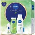 NIVEA Körperpflege Duschpflege Geschenkset Lemongrass Pflegedusche 250 ml + LABELLO Hydro Care mit Sheabutter 5,5 ml + Fresh Pure Deo Roll-On 50 ml + Aloe & Pflege Body Lotion 400 ml