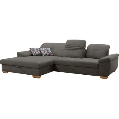 Ecksofa ALINA "Nadira", braun (braungrau gcp 84), B:297cm H:91cm T:199cm, Struktur fein XBO (90% Polyester, 10% Polyamide), Chenille GCP (100% Polyester), Sofas, wahlweise mit Bettfunktion und Stauraum Image