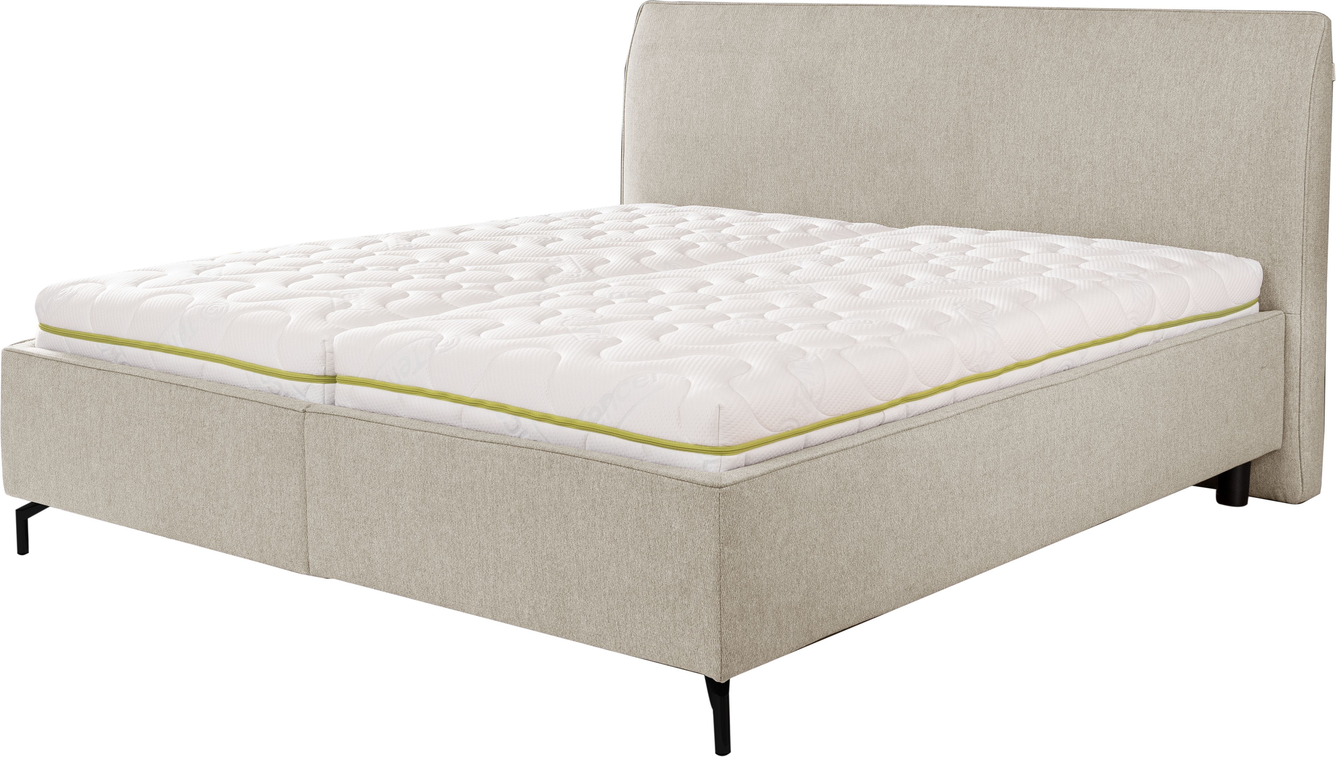 Stauraumbett ALINA "Serina Supercomfort", beige (beige tcm 12), B:220cm L:219cm, Struktur fein TCM (100% Polyester), Betten, inkl. Lattenrost mit Kopf- und Fußhochsteller, diverse Ausführungen Image