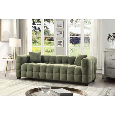 3-Sitzer "Stella", grün (dunkelgrün), B:206cm H:63cm T:79cm, ATLANTIC HOME COLLECTION, Sofas, inkl. 2 Zierkissen und mit modernem Teddy Stoff Image