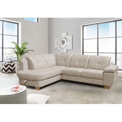 Ecksofa ALINA "Karima", beige (beige gdu 1), B:277cm H:98cm T:219cm, Microfaser GDU (100% Polyester), Sofas, inkl. Rückenlehnenverstellung, wahlweise mit Bettfunktion und Stauraum Image