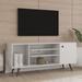 White Entertainment Units with Living Room Furniture Storage and 2 Shelves Cabinet, High Quality Media Cabinets TV Console