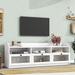 Modern TV Stand for TVs up to 65", Media Console w/Acrylic Board Door & Storage, Ample Storage Space TV Cabinet w/Black Handles