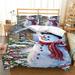 Creative 3D Snowman Printed Cartoon Home Textiles Happy Christmas Bedding Cover Set Twin (68 x86 )