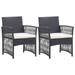 Tomshoo Patio Armchairs with Cushions 2 pcs Black Poly Rattan