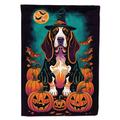 Basset Hound Witchy Halloween Garden Flag 11.25 in x 15.5 in