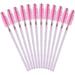 200Pcs Eyelash Wands Disposable Crystal Mascara Wands Pink Spoolies Eyelash Brushes for Lash Extensions