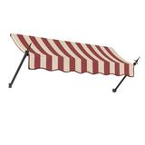 Awntech 6.375 ft New Orleans Fixed Awning Acrylic Fabric Burgundy/Tan Stripe