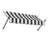 Awntech 8.375 ft New Orleans Fixed Awning Acrylic Fabric Black/White Stripe