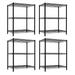 Home Basics Metal 3 Tier Wire Shelf Black (4 Pack)