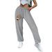 JWZUY Womens Softball Print Sweatpant Ankle Drawstring Elastic Waist Pant Casual Taper Jogger Pants Gray L
