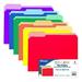 BAZIC Manila File Folder 1/3 Cut Letter Size Assorted Color Left Right Center Tabs Positions Total 6-Count