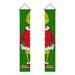 Yubatuo Green Monster Christmas Grinch Decorations Ornaments Christmas Banners Decorations Welcome Porch Sign Christmas Hanging Banners for Indoor Outside Front Door Living Room Kitchen Wall Party