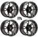 GTW Spyder 14 Golf Cart Wheels/Rims Bronze E-Z-GO & Club Car