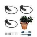 Foldable Flower Pot holder Ring for Wall Mount 4 Inch 3 Pcs â€“ Heavy Duty Metal Round Planter Hooks