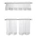 Habitat 52 x 24 in. Cote D Azure Sheer Rod Pocket Curtain Tiers & Valance Set White - 3 Piece