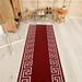 Custom Size Greek Key Design Brown Red Gray Dark Gray Color Options Non-Slip Rubber Backing- 31 Inch Wide by Your Choice of Length-Hallway Stair Runner Carpet