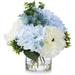Silk Artificial Flowers With Vase Mixed Faux Rose Hydrangea Floral Arrangements In Vase With Faux Water For Home Dining Table Decor Indoor
