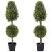 Artificial Topiary Tree - 4 Tree - Indoor/Outdoor Topiary Trees - Artificial Outdoor Plants (2 Pack Cypress - )