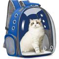 Boluotou Cat Carrier Backpack Pet Carrier Backpack Front Pack for Small Medium Cat Puppy Dog Carrier Backpack Bag Space Capsule Pet Carrier for Travel Hiking Walking Camping (Blue)