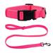 LFOGoods Dog Leash Collar Dog Walking Rope Diving Nylon Soft Interior Medium Small Pet Products-Pink Suit (traction Rope Collar)L (large 2.5cm Wide)