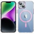 MagSafe Compatible Acrylic Crystal Case with Camera Lens Protector for iPhone 15 Plus - Pink