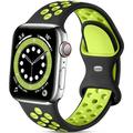 Compatible for Apple Watch Band 44mm 42mm 45mm 41mm 40mm 38mm Soft Silicone Strap Breathable Replacement Sport Bands for Apple Watch SE Series 7 6 5 4 3 2 1 Men Women -black-yellow