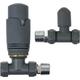 Anthracite Thermostatic Radiator Valve Set Straight Inline 15mm x 1/2 trv�ǫ - Spares2go