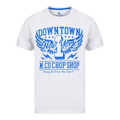 T-Shirts Downtown Motif Cotton Jersey T-Shirt in Bright White - South Shore / S - Tokyo Laundry