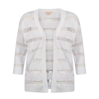 Cardigans Plum Tree Taylor white sheer striped cardigan / 14 - Tokyo Laundry