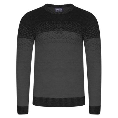 Jumpers Flake Fairisle Knitted Jumper in Black / Castlerock - Season’s Greeting / XL - Tokyo Laundry