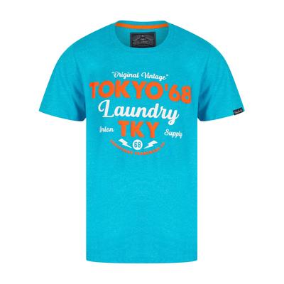 T-Shirts Watcher Motif Cotton Jersey Grindle T-Shirt in Sea / S - Tokyo Laundry