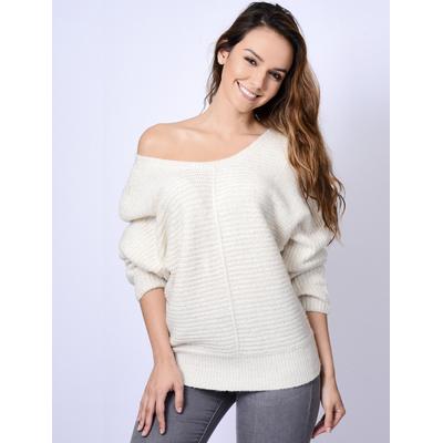Jumpers Rumba Crew Neck Knitted Jumper with Wide Sleeves in Oatmeal Marl / XL - Tokyo Laundry