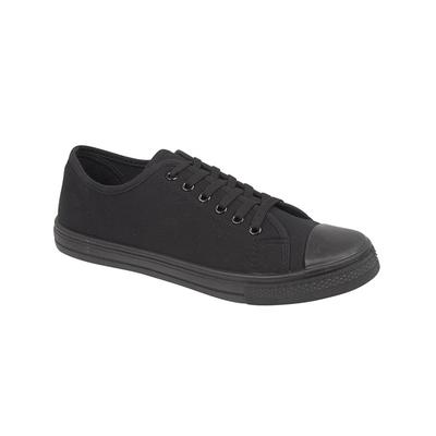 Shoes Womens Baltimore Low Top Lace Up Canvas Trainers In All Black / UK 3 - Tokyo Laundry