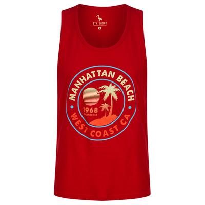 Vests Manhattan Beach Motif Print Cotton Vest Top in Barados Cherry - South Shore / M - Tokyo Laundry
