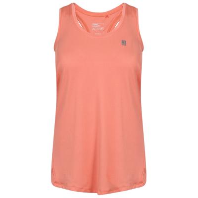 Vests Mancuso Perforated Racer Back Vest Top in Fusion Coral Active / 10 - Tokyo Laundry
