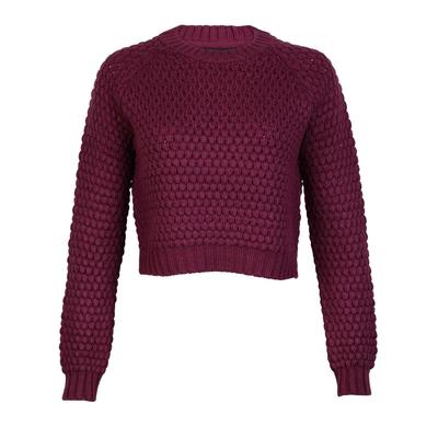 Jumpers Amara Reya Cornflower cropped knitted jumper in Dark Purple / 16 - Tokyo Laundry