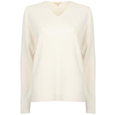 Jumpers Scully2 V Neck Knit Jumper In Clean Cream - Plum Tree / XL - Tokyo Laundry