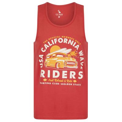 Vests Riders Motif Print Cotton Vest Top in Garnet Rose - South Shore / S - Tokyo Laundry