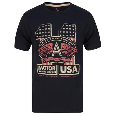 T-Shirts Motor 11 Motif Cotton Jersey T-Shirt in Jet Black - South Shore / S - Tokyo Laundry