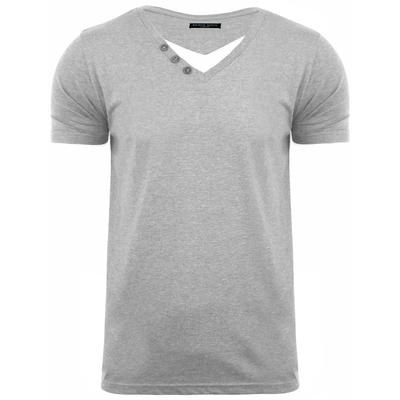 T-Shirts FableC Mock Insert Short Sleeve T-Shirt in Grey Marl / S - Tokyo Laundry